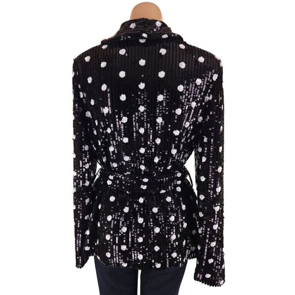 House of Harlow 1960 x Revolve Otto Blazer Blazer XS Black & White Polka Dot - Picture 6 of 14